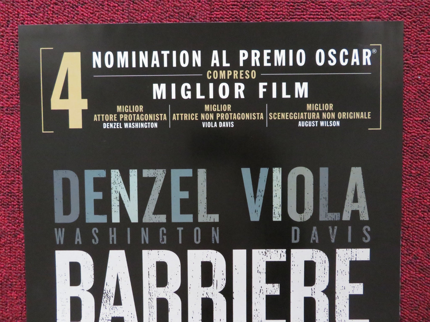 BARRIERE / FENCES ITALIAN LOCANDINA POSTER DENZEL WASHINGTON VIOLA DAVIS 2016