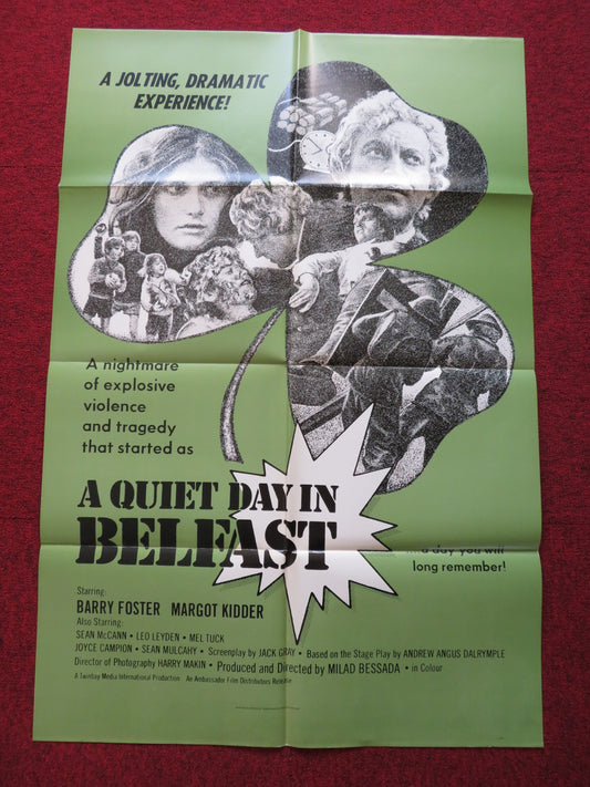 A QUIET DAY IN BELFAST FOLDED US ONE SHEET POSTER BARRY FOSTER M. KIDDER 1974