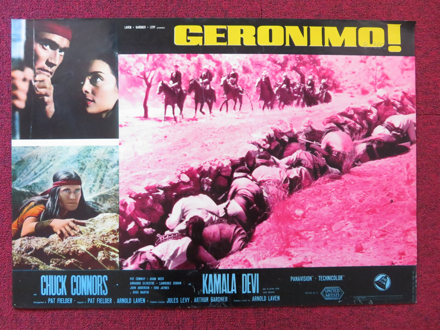 GERONIMO - E ITALIAN FOTOBUSTA POSTER CHUCK CONNORS ADAM WEST 1962