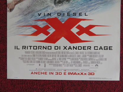 XXX: RETURN OF XANDER CAGE ITALIAN LOCANDINA POSTER VIN DIESEL DONNIE YEN 2017