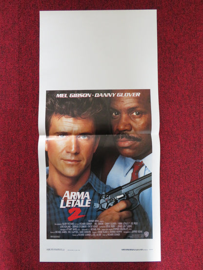 LETHAL WEAPON 2 ITALIAN LOCANDINA POSTER MEL GIBSON DANNY GLOVER 1989