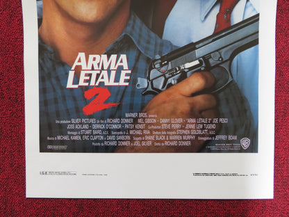 LETHAL WEAPON 2 ITALIAN LOCANDINA POSTER MEL GIBSON DANNY GLOVER 1989