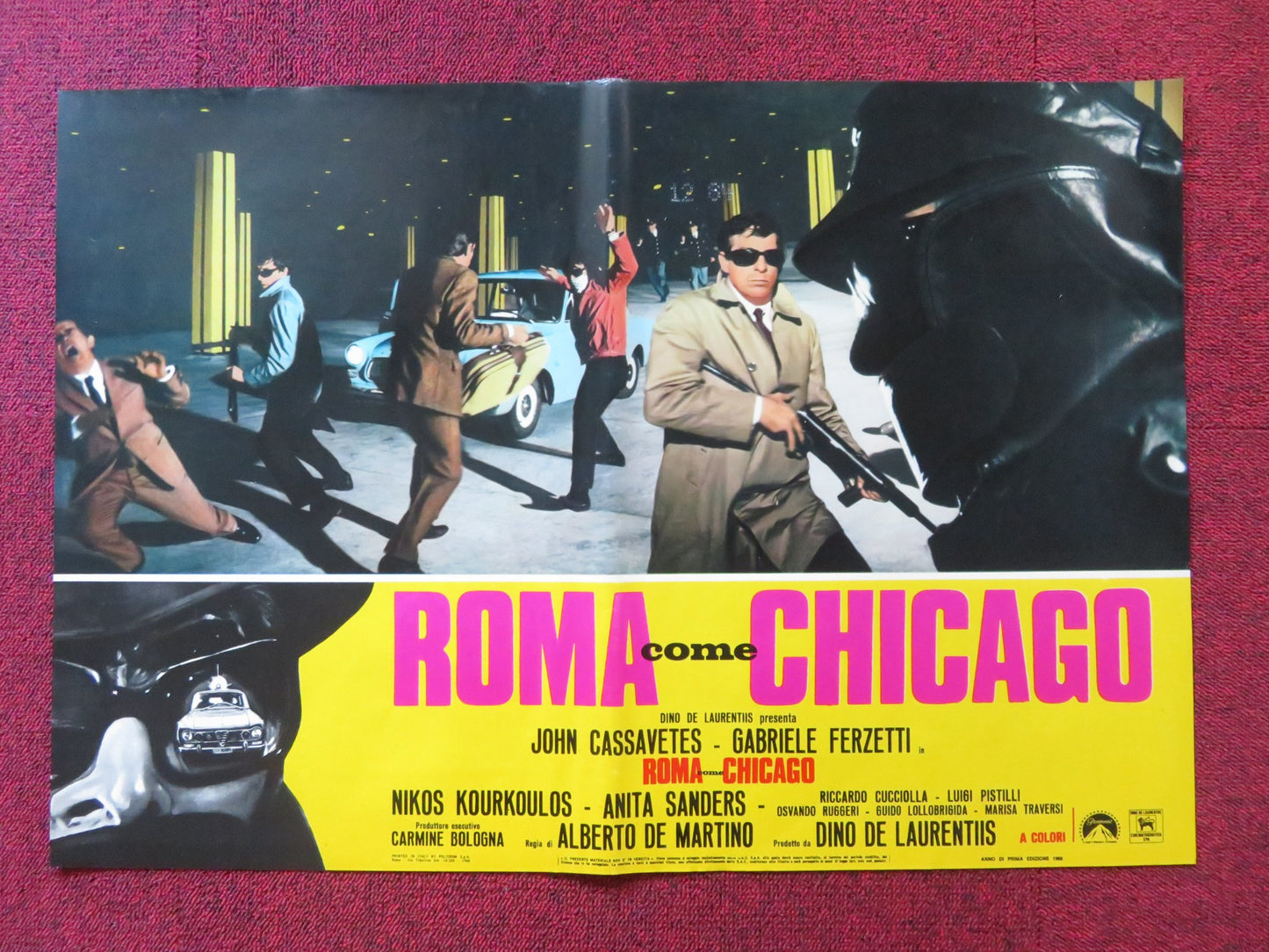 BANDITS IN ROME - F ITALIAN FOTOBUSTA POSTER JOHN CASSAVETES G. FERZETTI 1968