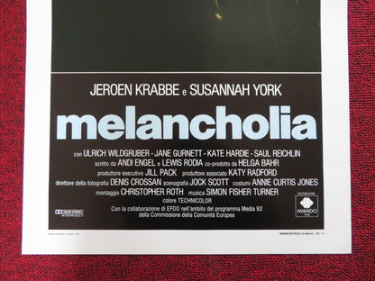 MELANCHOLIA  ITALIAN LOCANDINA POSTER JEROEN KRABBE SUSANNAH YORK 1989