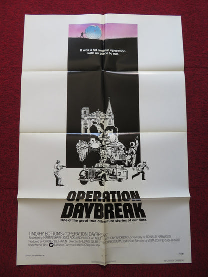 OPERATION DAYBREAK FOLDED US ONE SHEET POSTER TIMOTHY BOTTOMS MARTIN SHAW 1975