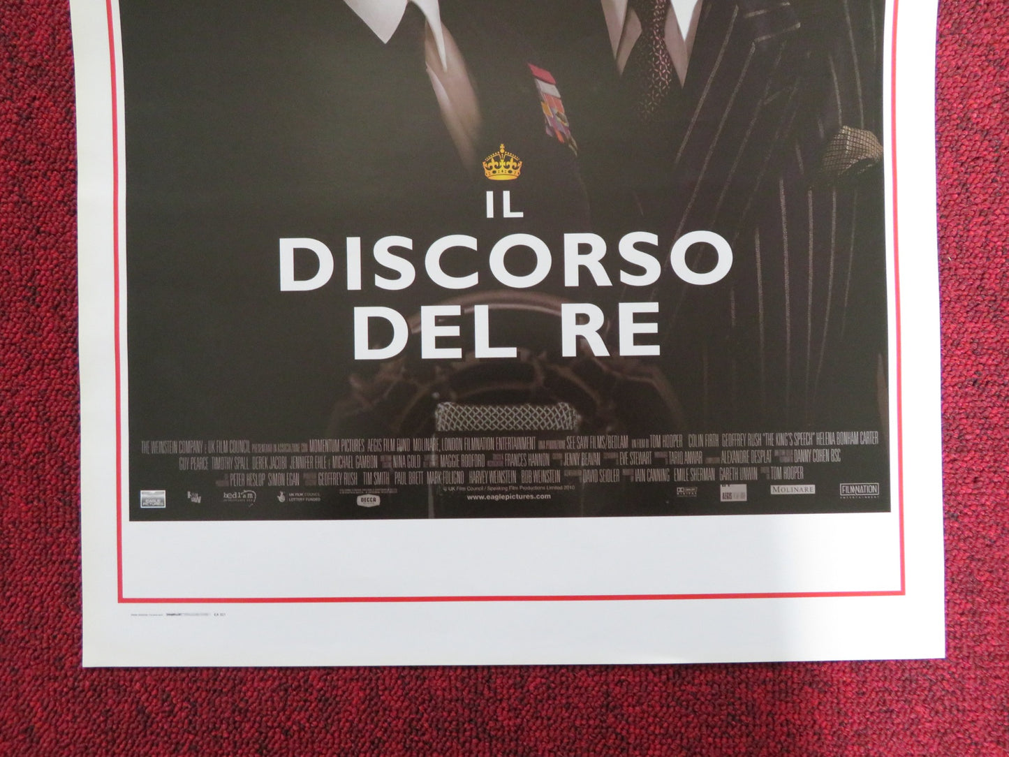 THE KING'S SPEECH ITALIAN LOCANDINA POSTER COLIN FIRTH GEOFFREY RUSH 2010