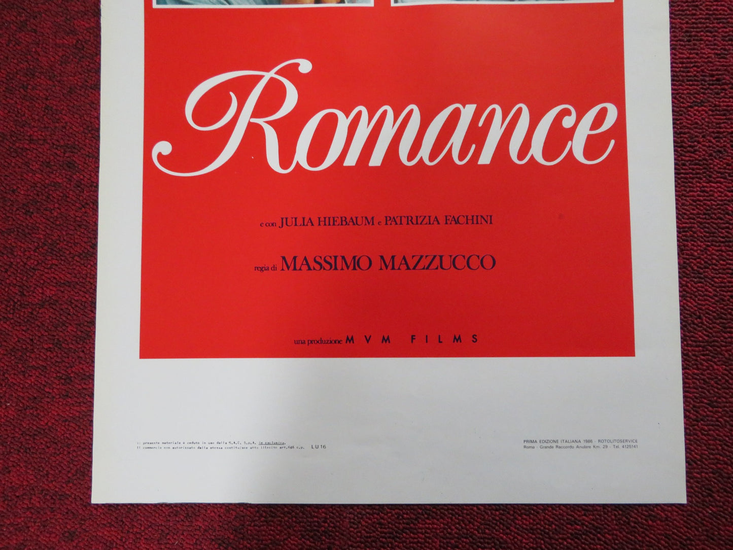 ROMANCE ITALIAN LOCANDINA POSTER WALTER CHIARI LUCA BARBARESCHI 1986