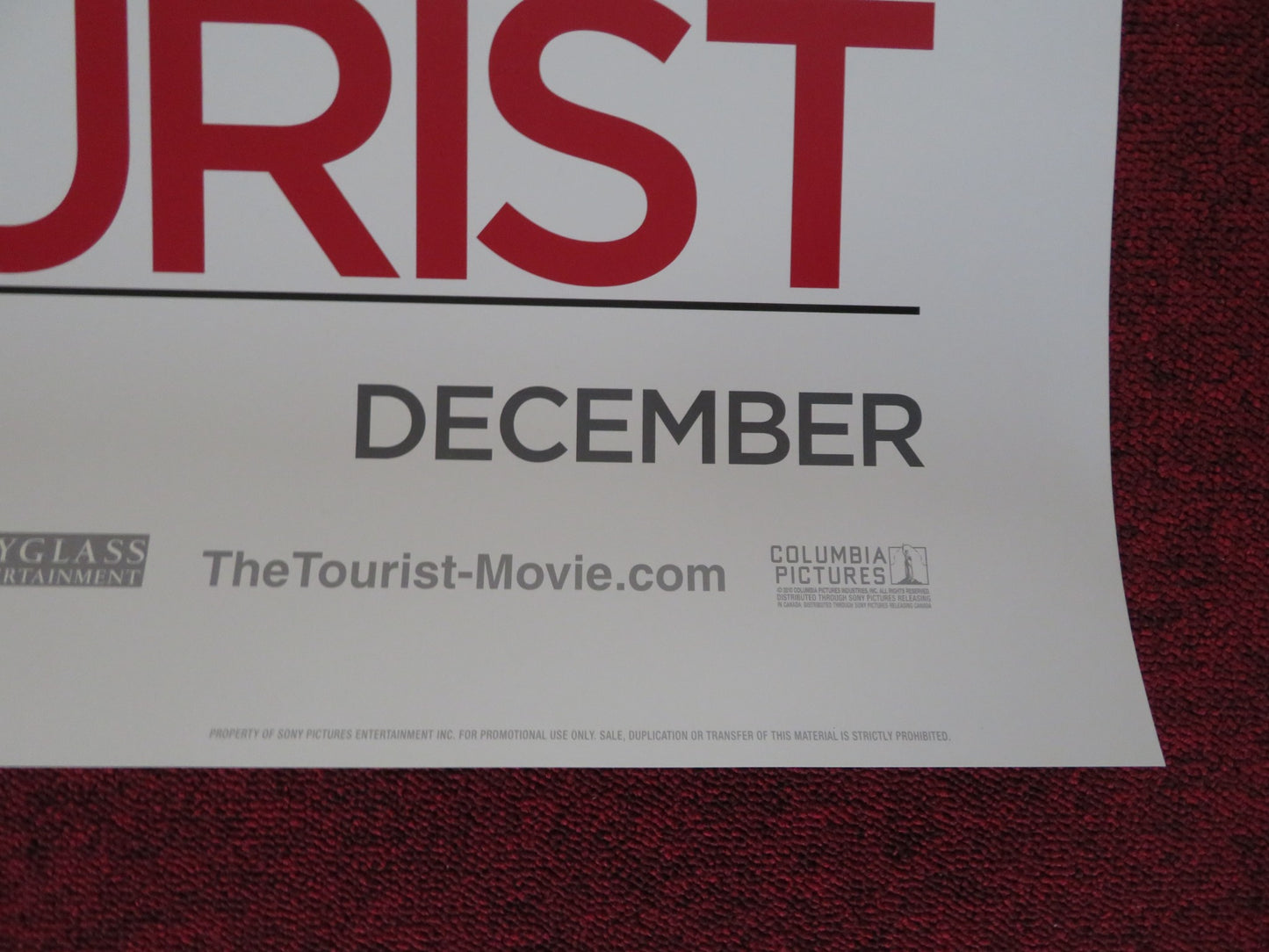 THE TOURIST US ONE SHEET ROLLED POSTER JOHNNY DEPP ANGELINA JOLIE 2010