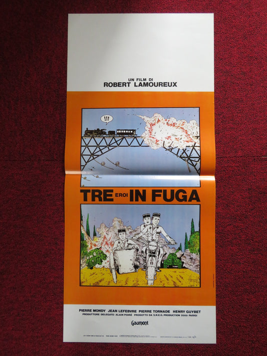 TRE EROI IN FUGA ITALIAN LOCANDINA POSTER PIERRE MONDY JEAN LEFEBVRE 1980