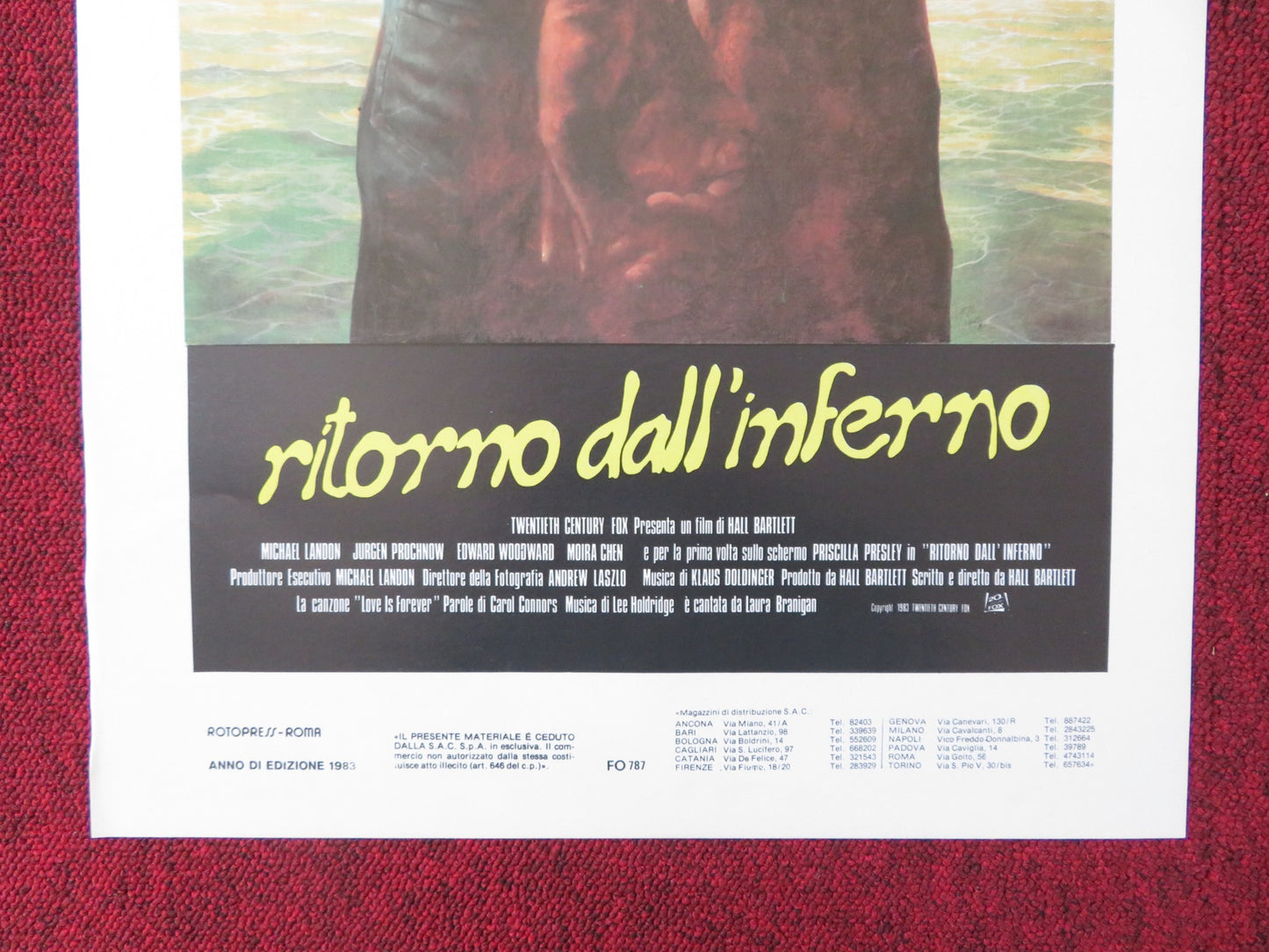 COMEBACK ITALIAN LOCANDINA POSTER PRISCILLA PRESLEY MICHAEL LANDON 1983