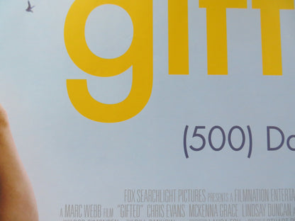 GIFTED UK QUAD ROLLED POSTER CHRIS EVANS MCKENNA GRACE 2017