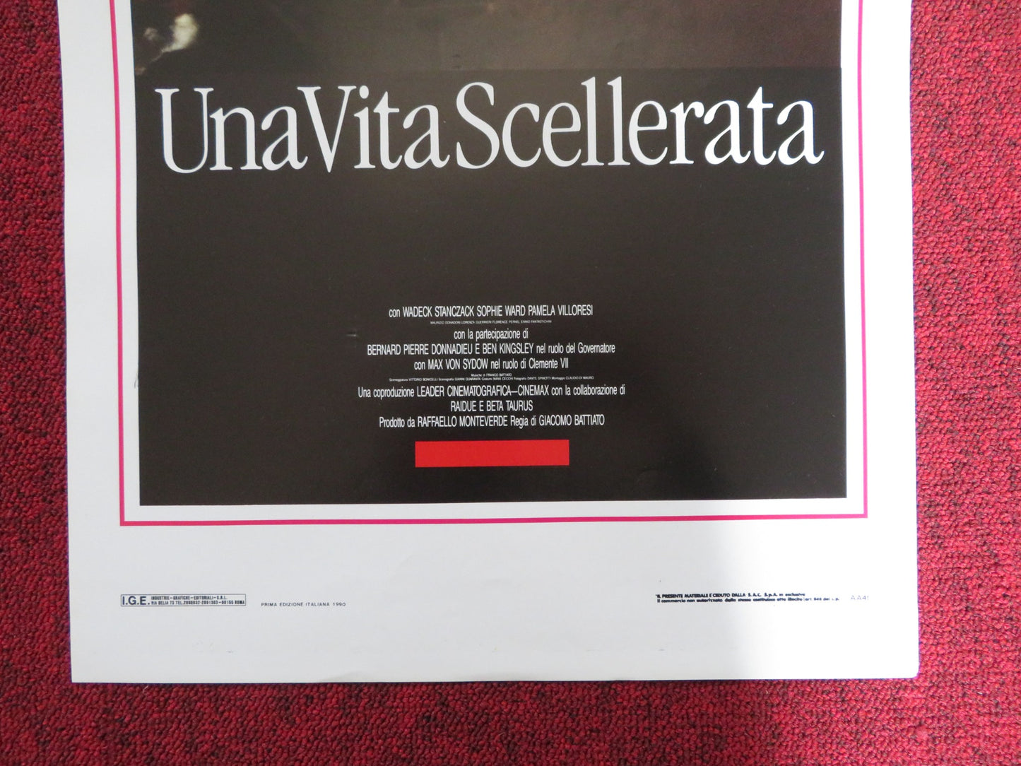 UNA VITA SCELLERATA ITALIAN LOCANDINA POSTER WADECK STANCZACK SOPHIE WARD 1990