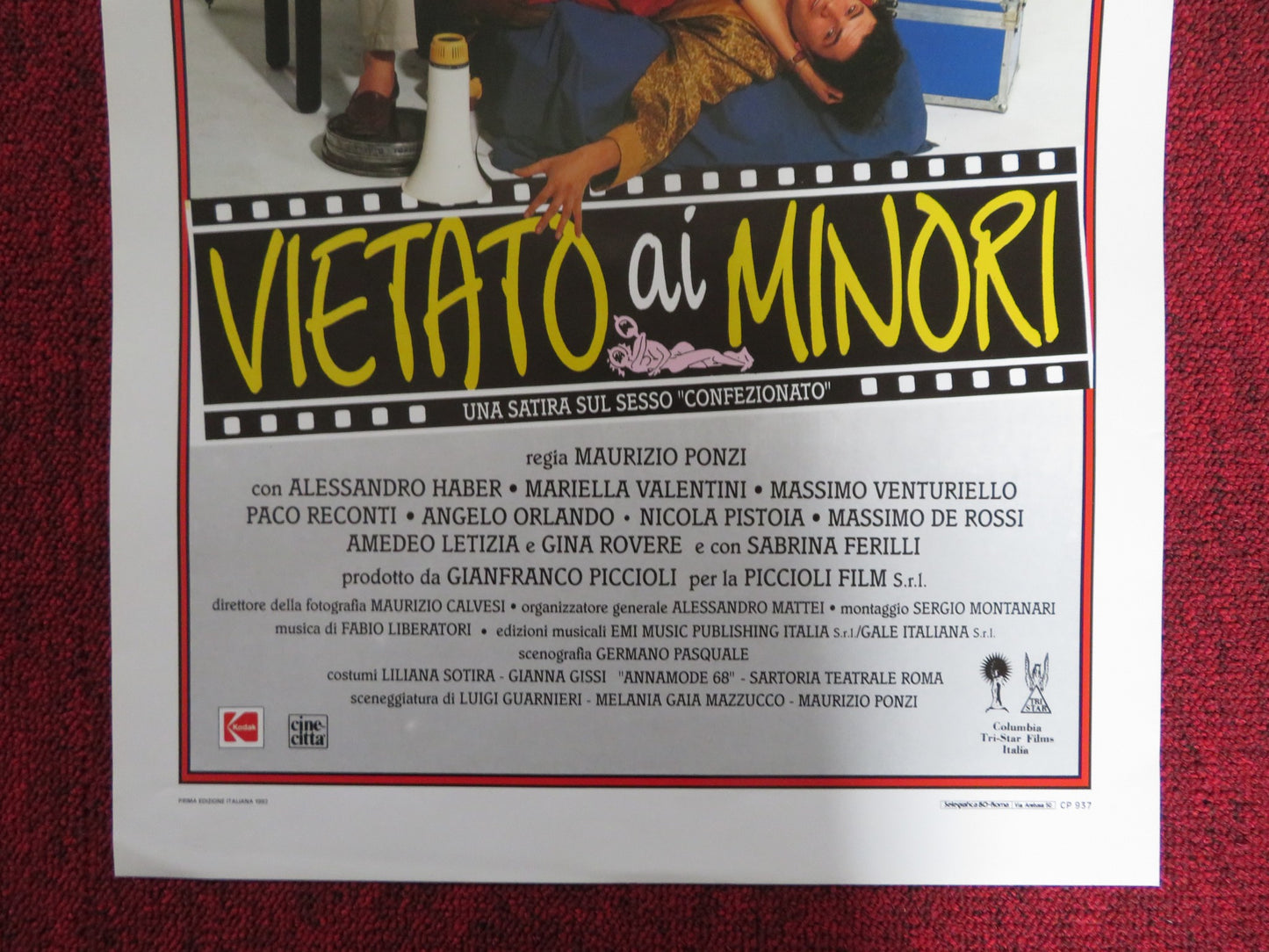 VIETATO AI MINORI ITALIAN LOCANDINA POSTER ALESSANDRO HABER M. VALENTINI 1992