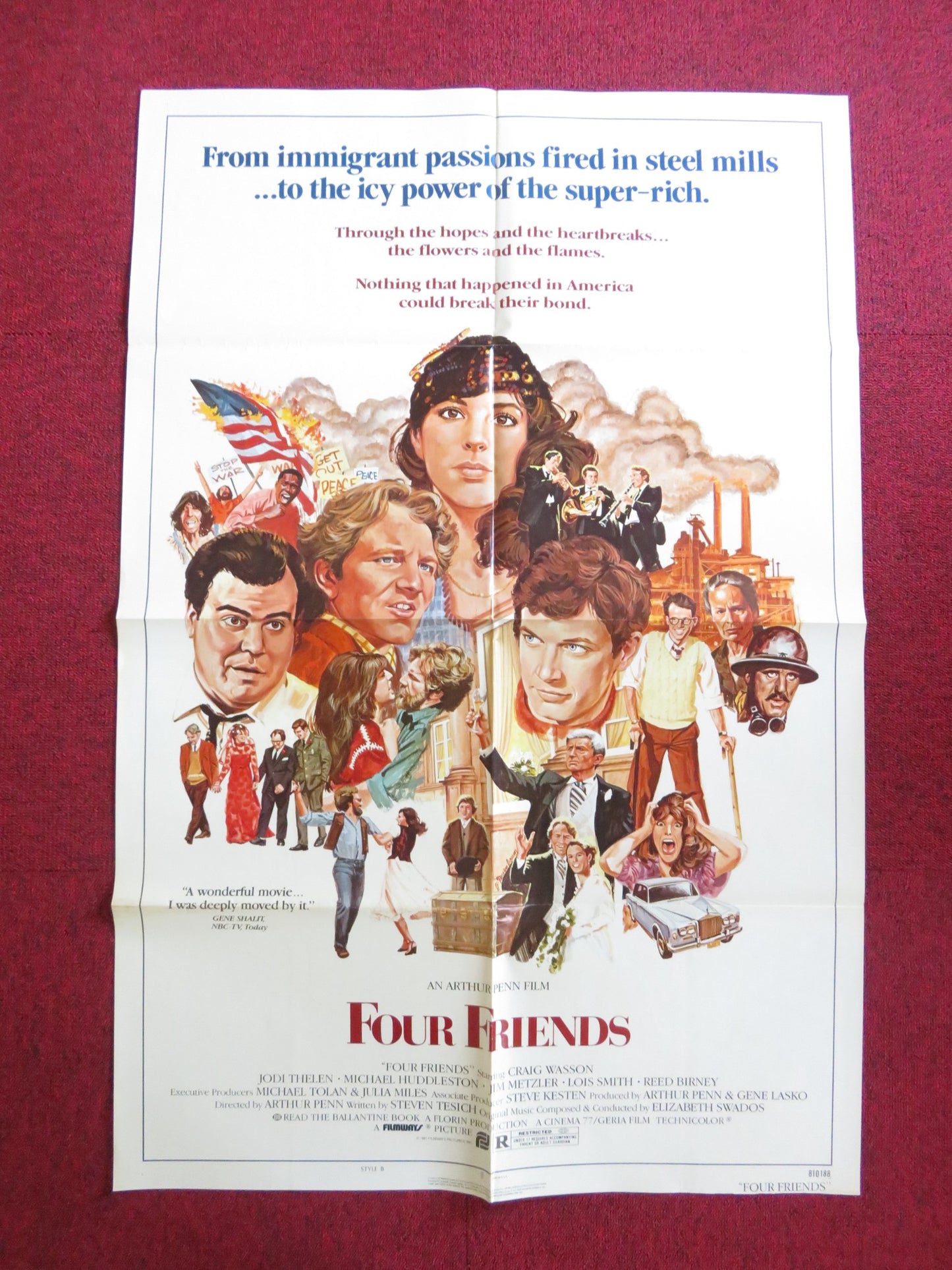 FOUR FRIENDS - STYLE B FOLDED US ONE SHEET POSTER CRAIG WASSON JODI THELEN 1981