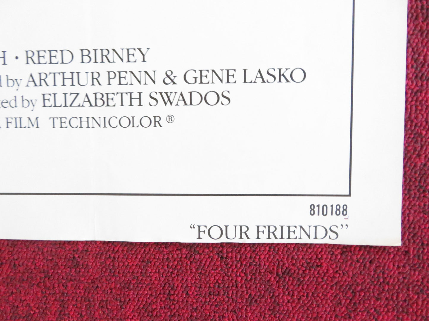 FOUR FRIENDS - STYLE B FOLDED US ONE SHEET POSTER CRAIG WASSON JODI THELEN 1981