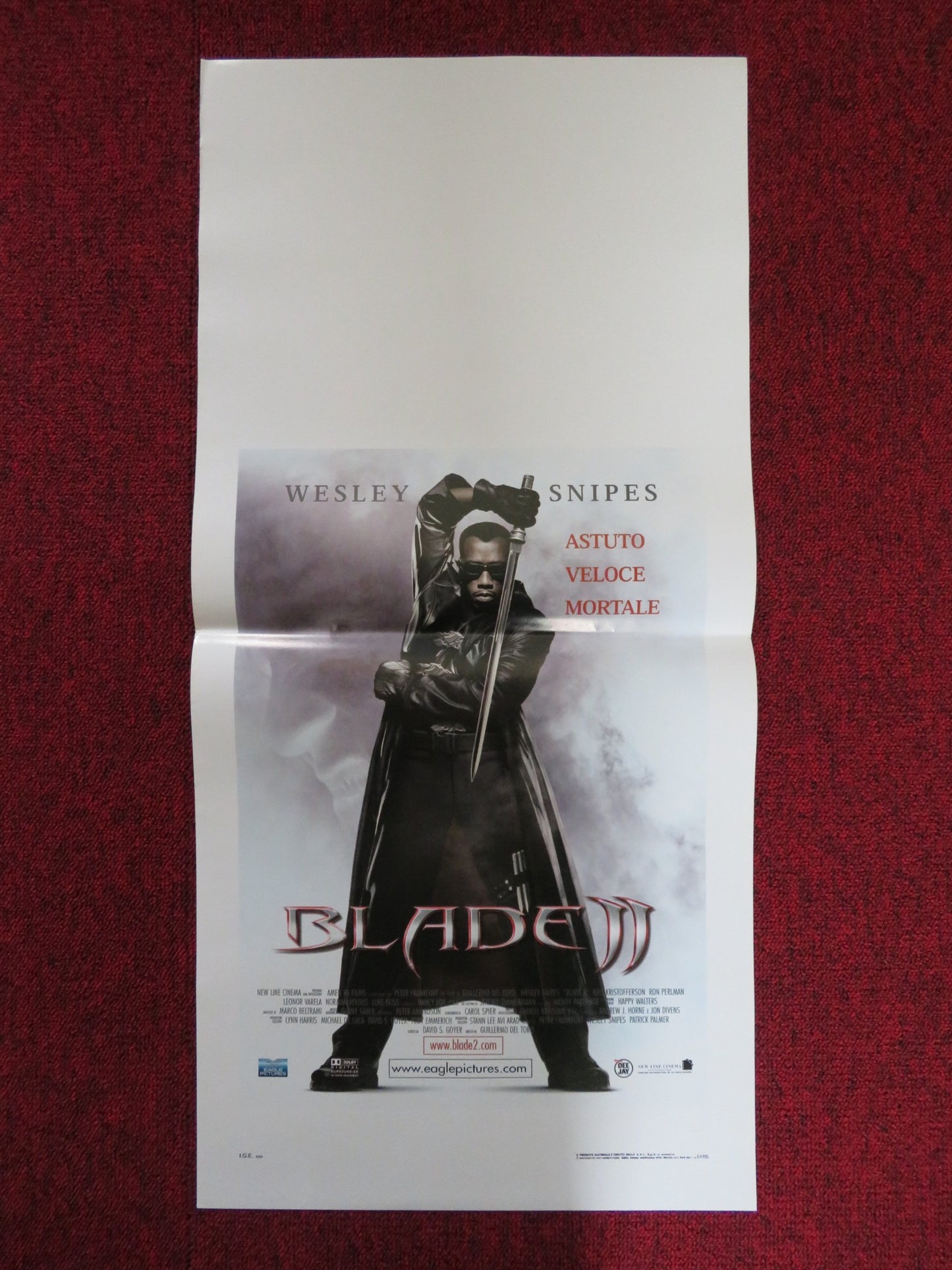 BLADE II ITALIAN LOCANDINA POSTER WESLEY SNIPES RON PERLMAN 2002