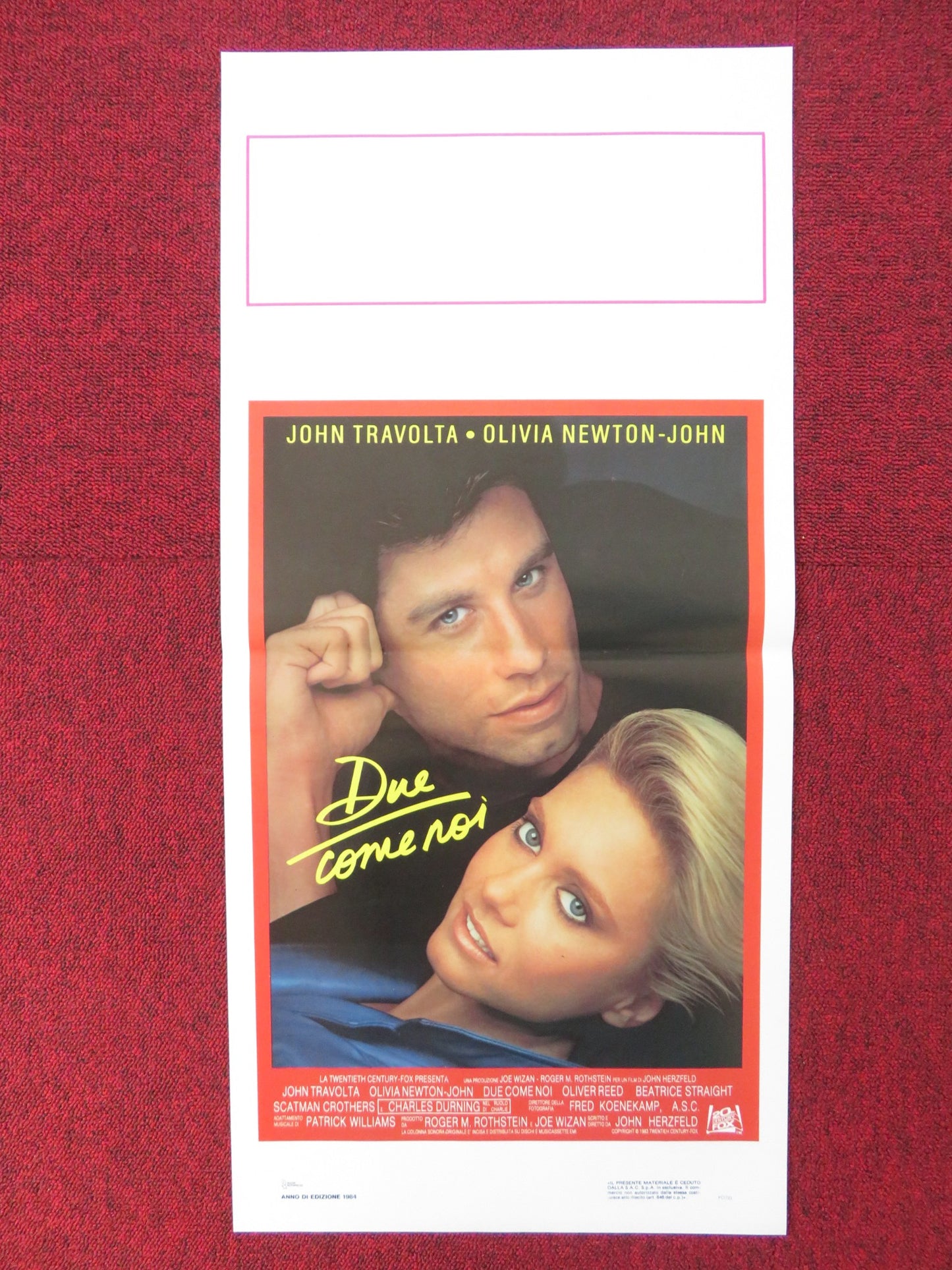 TWO OF A KIND ITALIAN LOCANDINA POSTER JOHN TRAVOLTA OLIVIA NEWTON-JOHN 1984