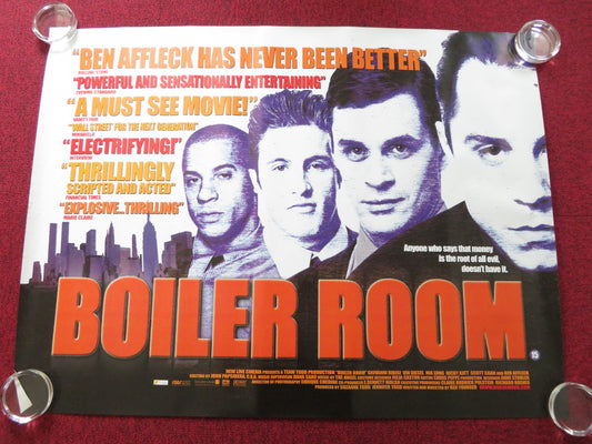 BOILER ROOM UK QUAD (30"x 40") ROLLED POSTER GIOVANNI RIBISI VIN DIESEL 2000