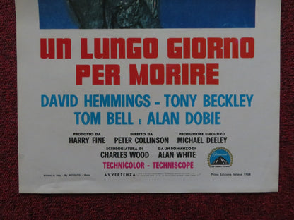 THE LONG DAY'S DYING ITALIAN LOCANDINA POSTER DAVID HEMMINGS TONY BECKLEY 1968