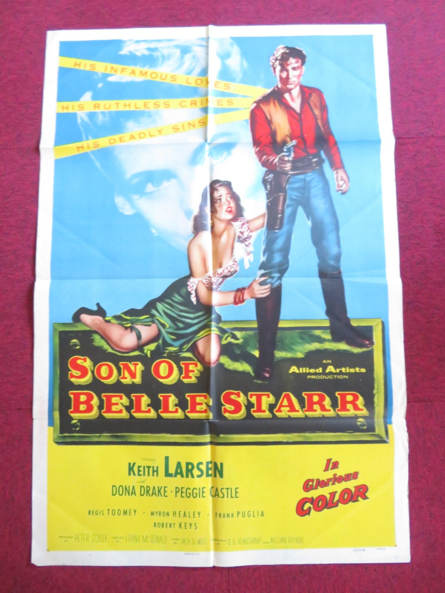 SON OF BELLE STARR FOLDED US ONE SHEET POSTER KEITH LARSEN DONA DRAKE 1953