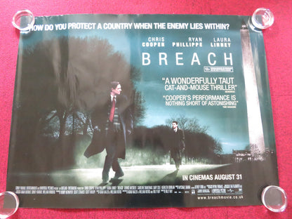 BREACH UK QUAD ROLLED POSTER CHRIS COOPER LAURA LINNEY 2007