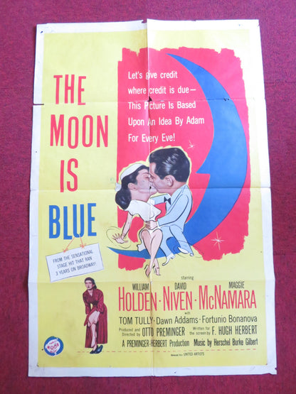 THE MOON IS BLUE FOLDED US ONE SHEET POSTER WILLIAM HOLDEN DAVID NIVEN 1953