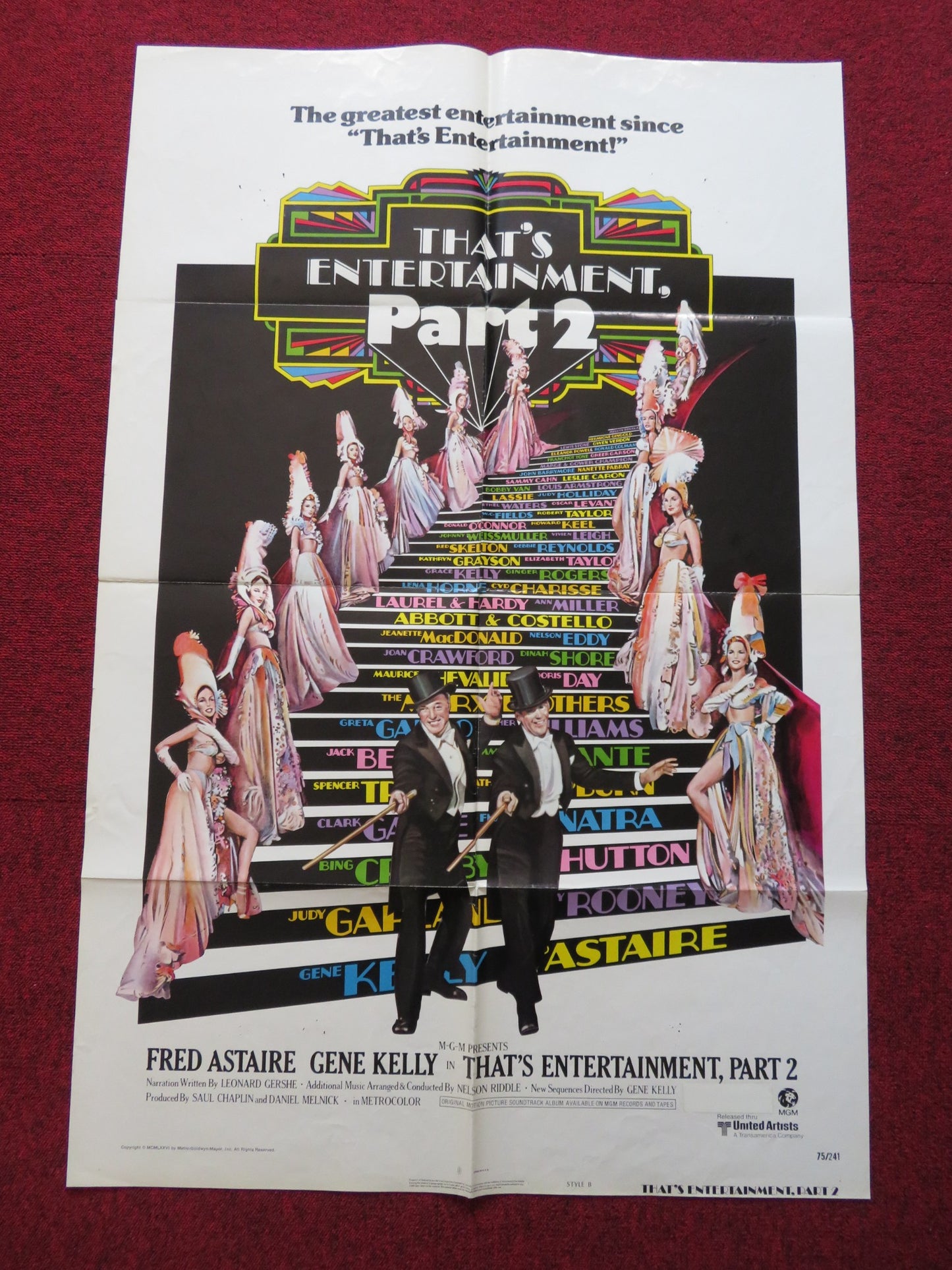 THAT'S ENTERTAINMENT, PART II -STYLE B FOLDED US ONE SHEET POSTER F. ASTAIRE '76