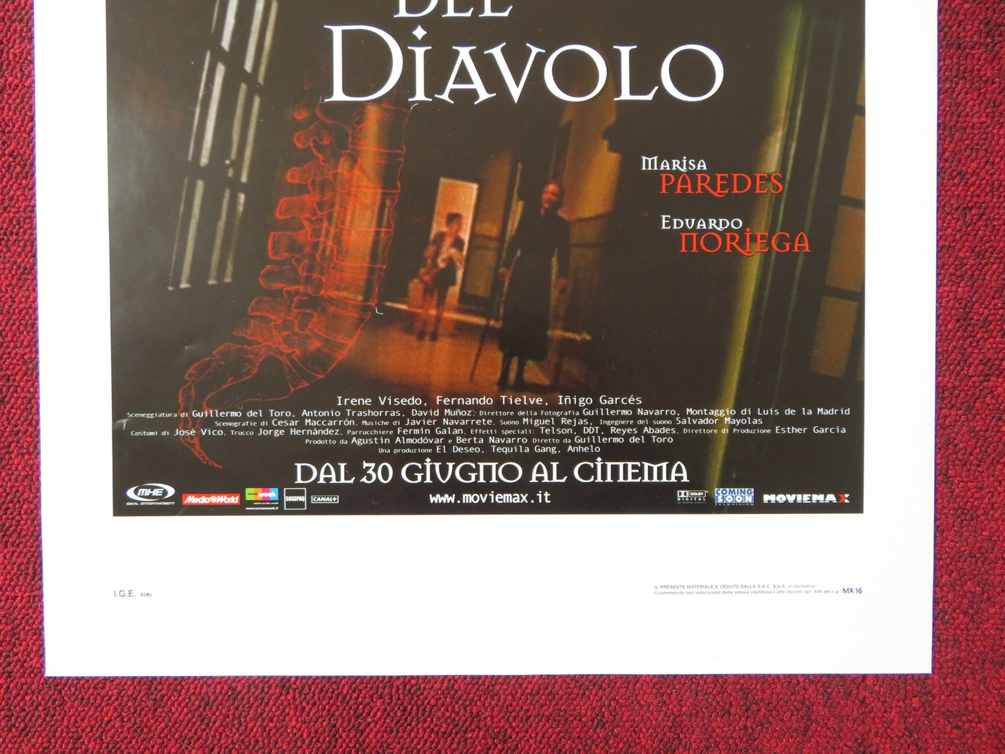 THE DEVIL'S BACKBONE ITALIAN LOCANDINA POSTER MARISA PAREDES E. NORIEGA 2001