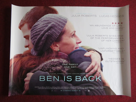 BEN IS BACK UK QUAD (30"x 40") ROLLED POSTER JULIA ROBERTS LUCAS HEDGES 2018