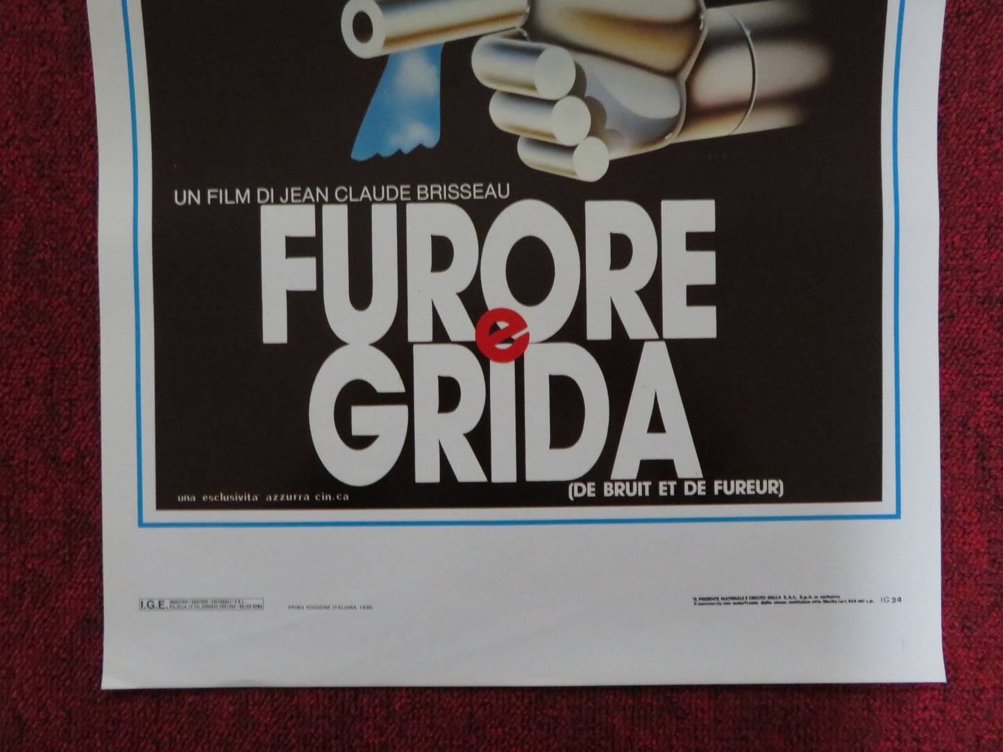 FURORE E GRIDA ITALIAN LOCANDINA POSTER VINCENT GASPERITSCH 1988