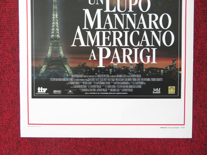 AN AMERICAN WEREWOLF IN PARIS ITALIAN LOCANDINA POSTER TOM EVERETT SCOTT 1997