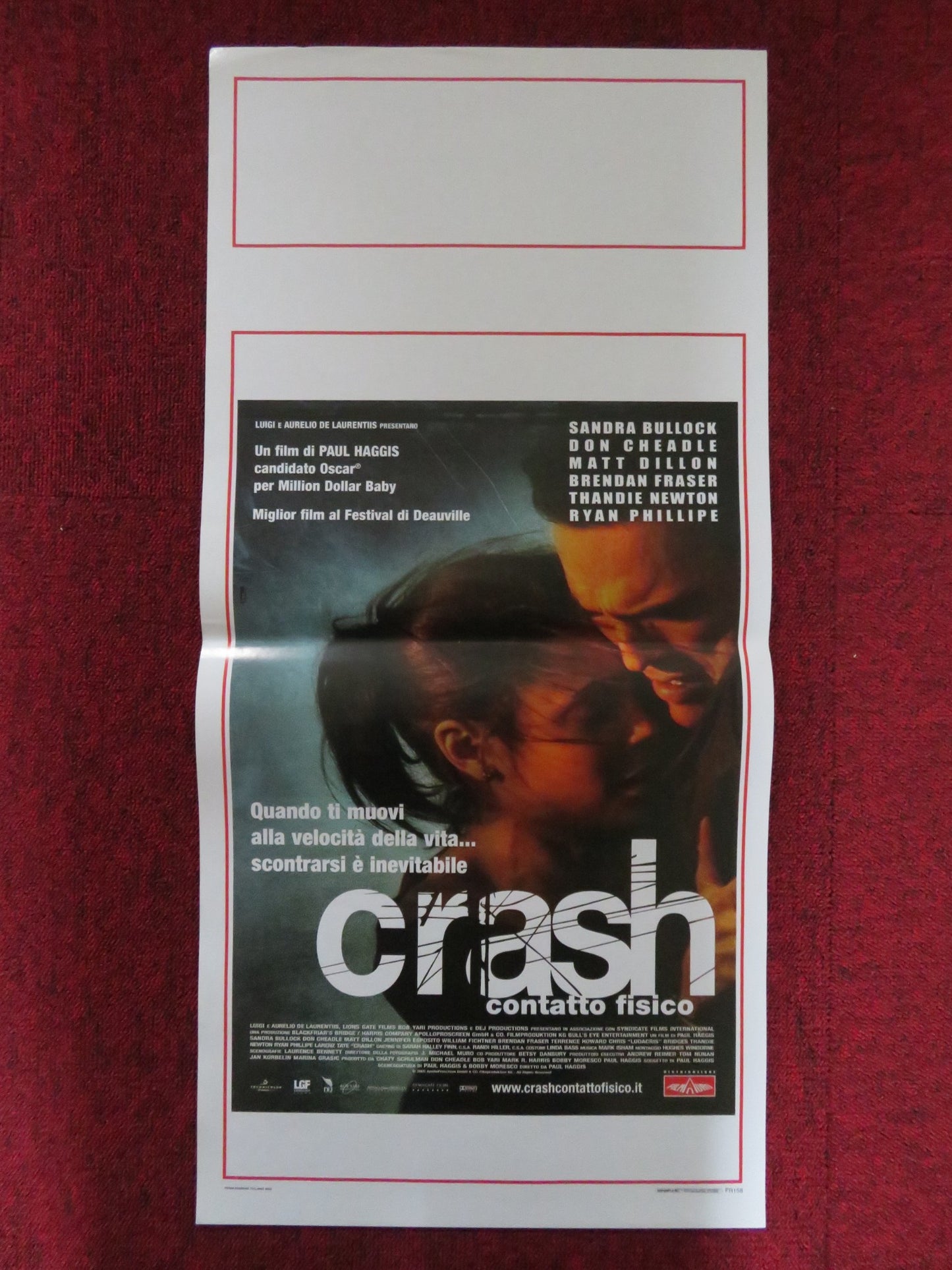 CRASH ITALIAN LOCANDINA POSTER SANDRA BULLOCK MATT DILLON 2004