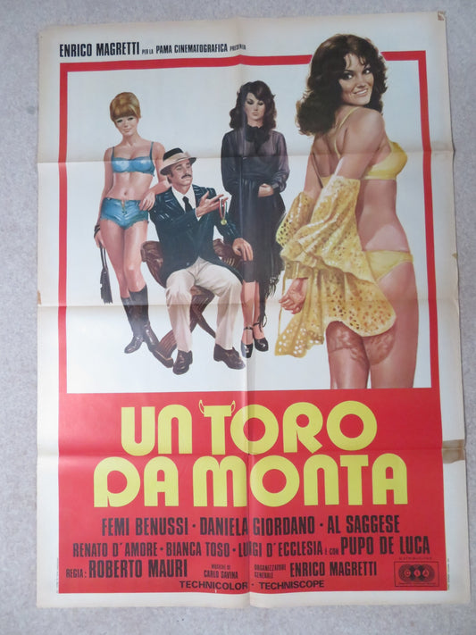 UN TORO DA MONTA ITALIAN 2 FOGLIO POSTER FEMI BENUSSI DANIELA GIORDANO 1976