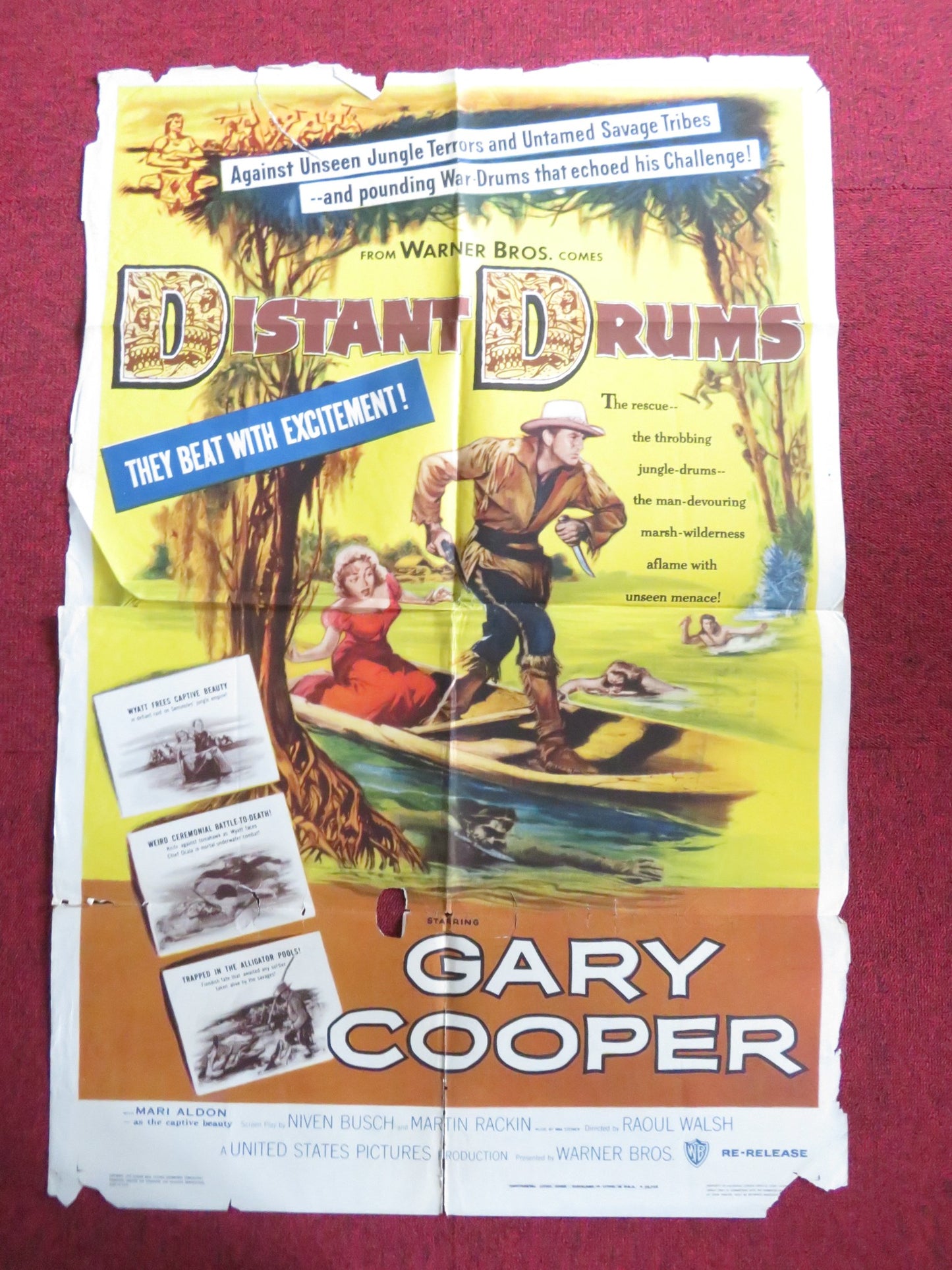 DISTANT DRUMS FOLDED US ONE SHEET POSTER GARY COOPER MARI ALDON 1956