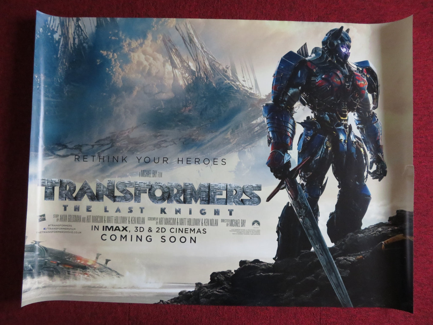 TRANSFORMERS: THE LAST NIGHT UK QUAD (30"x 40") ROLLED POSTER MARK WAHLBERG 2017