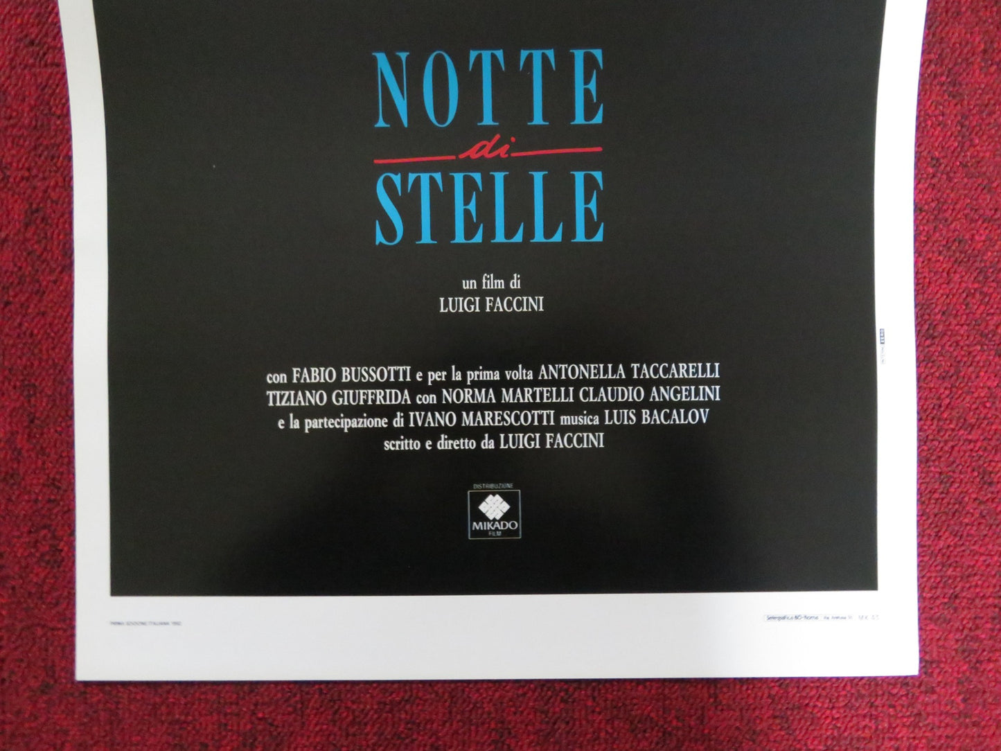 NOTTE  DI STELLE ITALIAN LOCANDINA POSTER FABIO BUSSOTTI A. TACCARELLI 1991