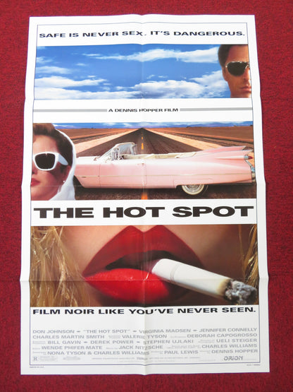 THE HOT SPOT FOLDED US ONE SHEET POSTER DENNIS HOPPER CON JOHNSON 1990