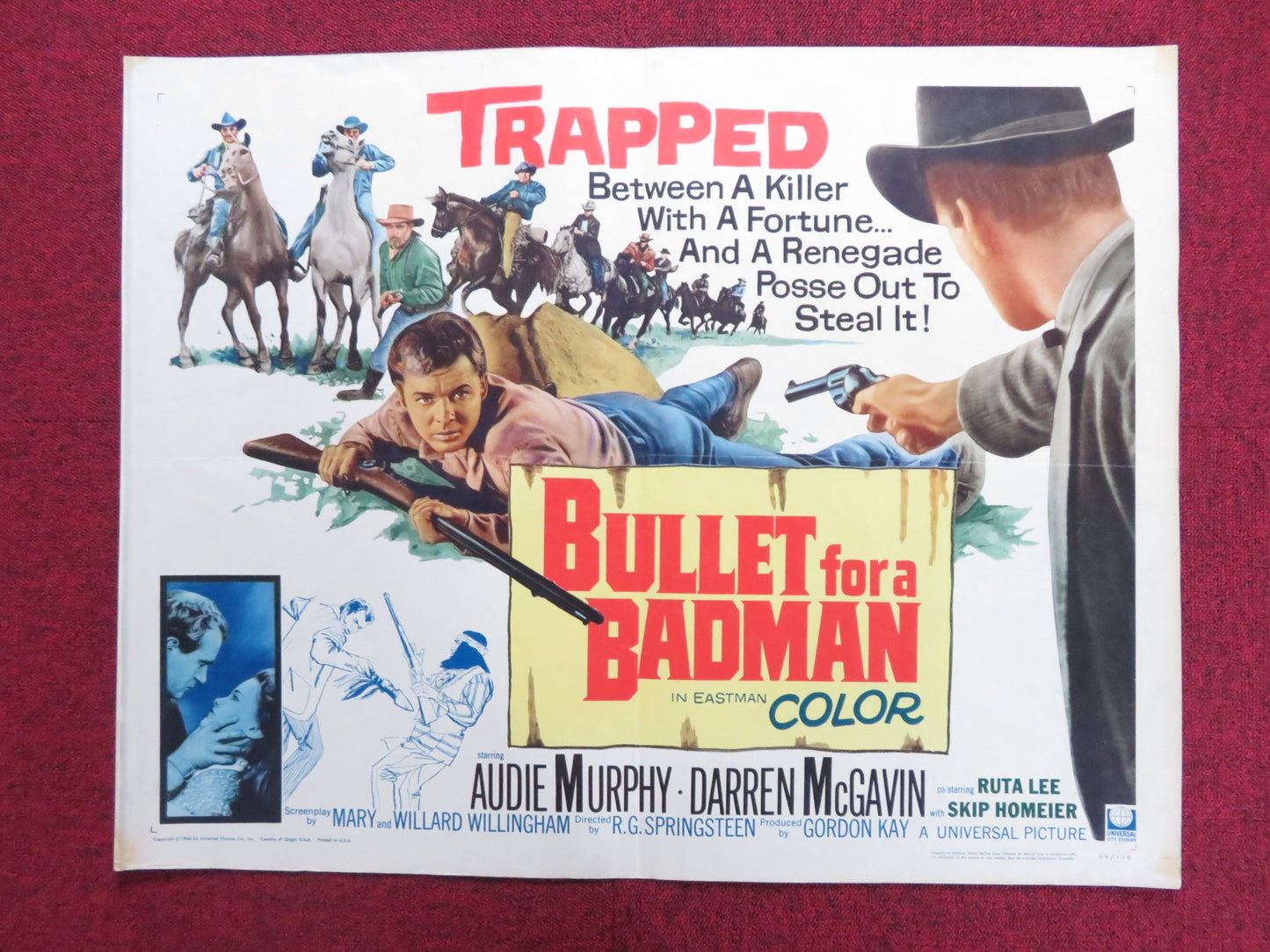 BULLET FOR A BADMAN US HALF SHEET (22"x 28") POSTER AUDIE MURPHY MCGAVIN 1964