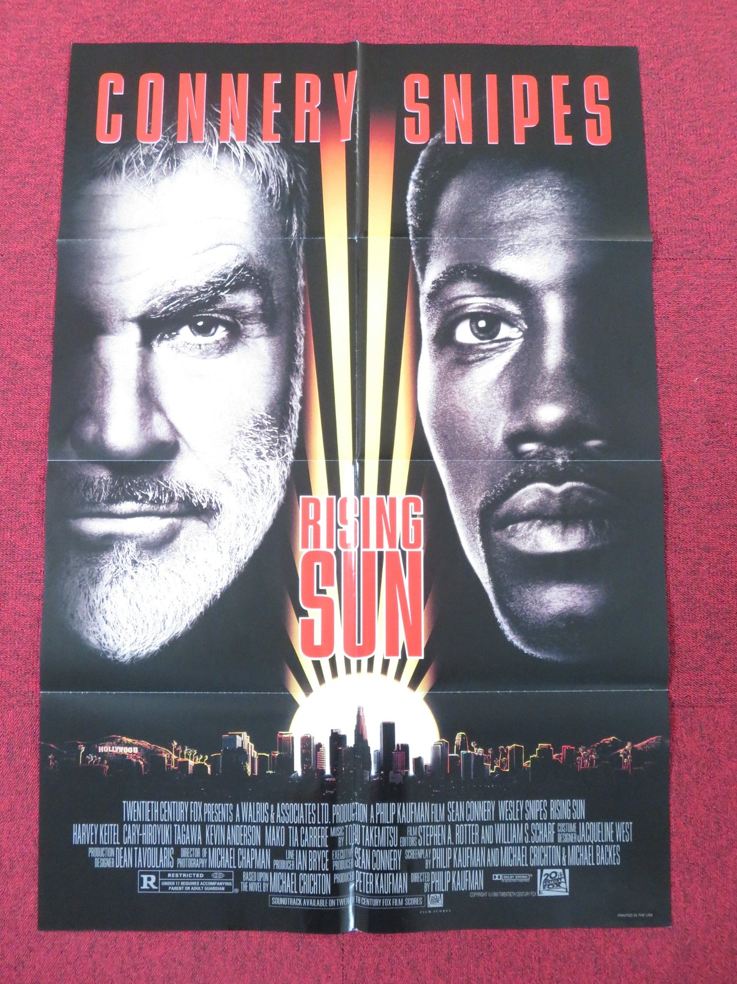 RISING SUN FOLDED US ONE SHEET POSTER CONNERY SNIPES 1993