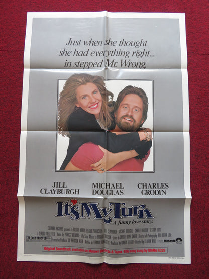 IT'S MY TURN - VERSION A FOLDED US ONE SHEET POSTER MICHAEL DOUGLAS 1980