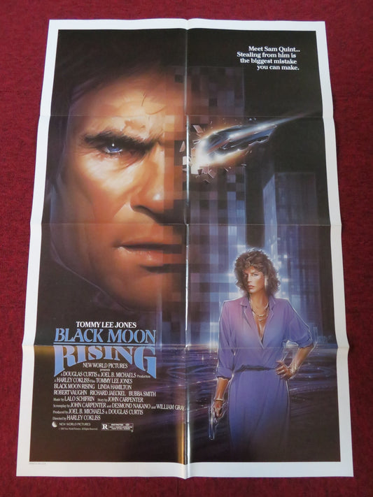 BLACK MOON RISING FOLDED US ONE SHEET POSTER TOMMY LEE JONES LINDA HAMILTON 1985