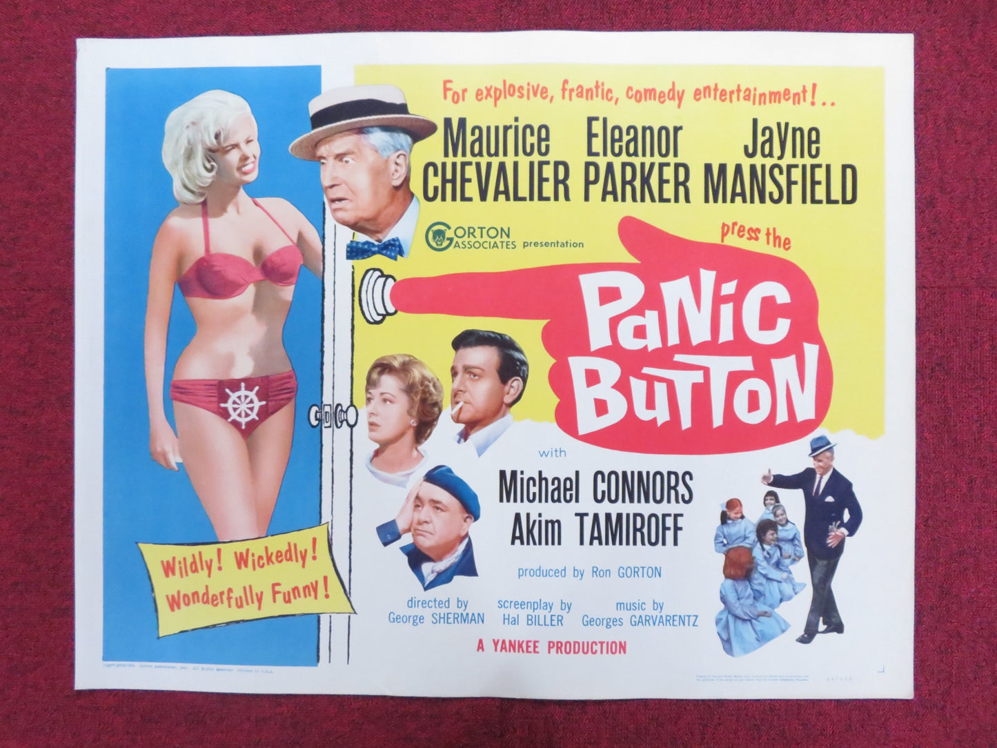 PANIC BUTTON US HALF SHEET (22"x 28") POSTER MAURICE CHEVALIER E. PARKER 1964