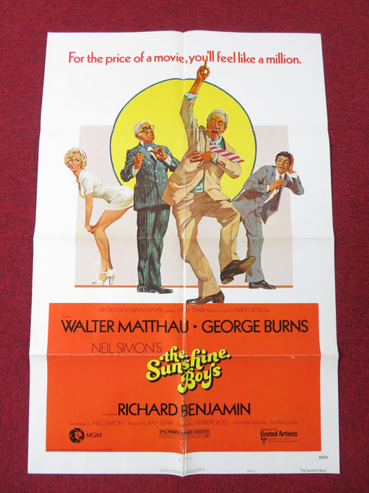 THE SUNSHINE BOYS - STYLE C FOLDED US ONE SHEET POSTER WALTER MATTHAU 1975