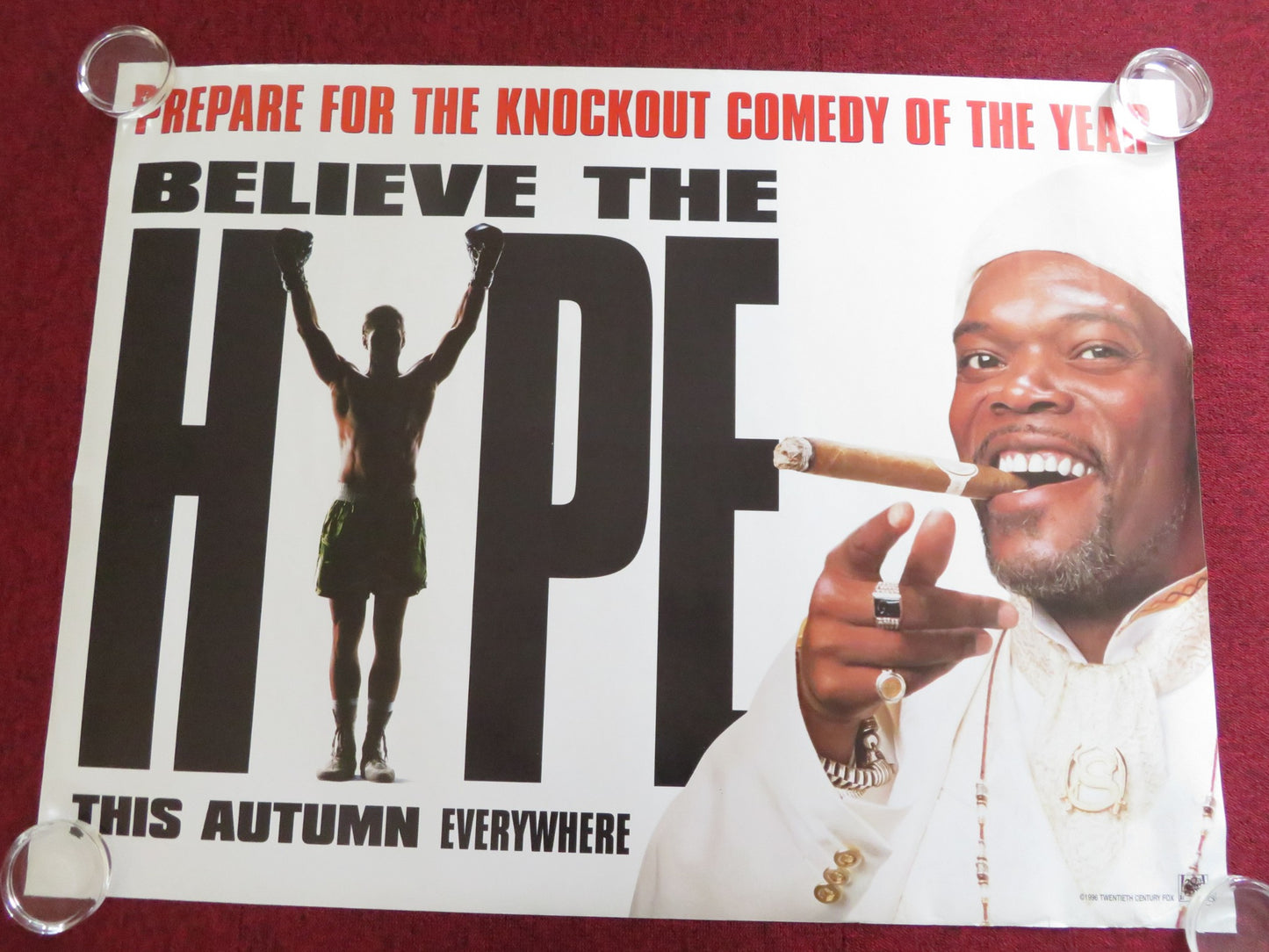 THE GREAT WHITE HYPE UK QUAD (30"x 40") ROLLED POSTER SAMUEL L. JACKSON 1996