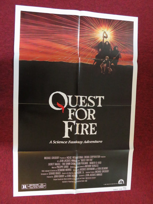 QUEST FOR FIRE FOLDED US ONE SHEET POSTER EVERETT MCGILL RON PERLMAN 1982