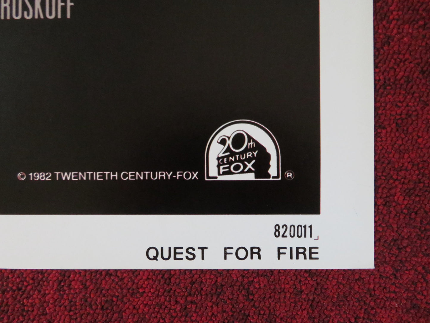 QUEST FOR FIRE FOLDED US ONE SHEET POSTER EVERETT MCGILL RON PERLMAN 1982