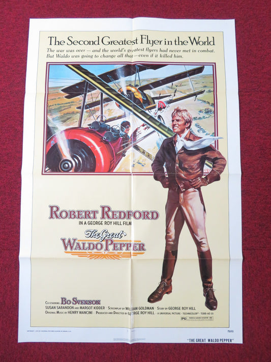 THE GREAT WALDO PEPPER FOLDED US ONE SHEET POSTER ROBERT REDFORD BO SVENSON 1975