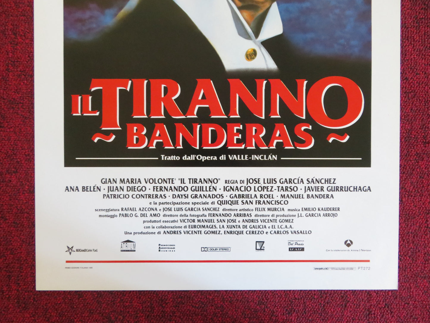 IL TIRANNO BANDERAS ITALIAN LOCANDINA POSTER GIAN MARIA VOLONTE ANA BELEN 1995