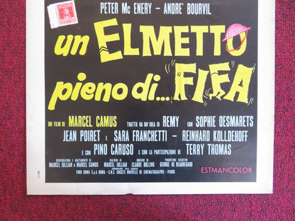 UN ELMETTO PIENO DI... FIFA / ATLANTIC WALL ITALIAN LOCANDINA POSTER 1970