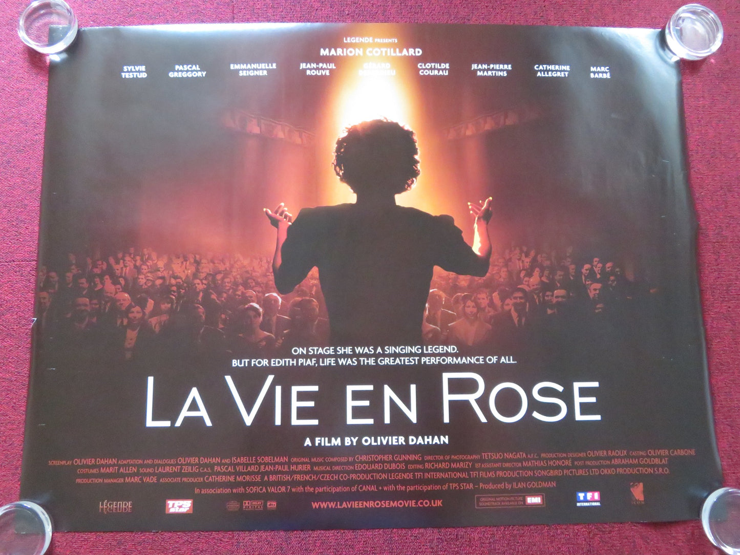 LA VIE EN ROSE UK QUAD (30"x 40") ROLLED POSTER MARION COTILLARD S. TESTUD 2007